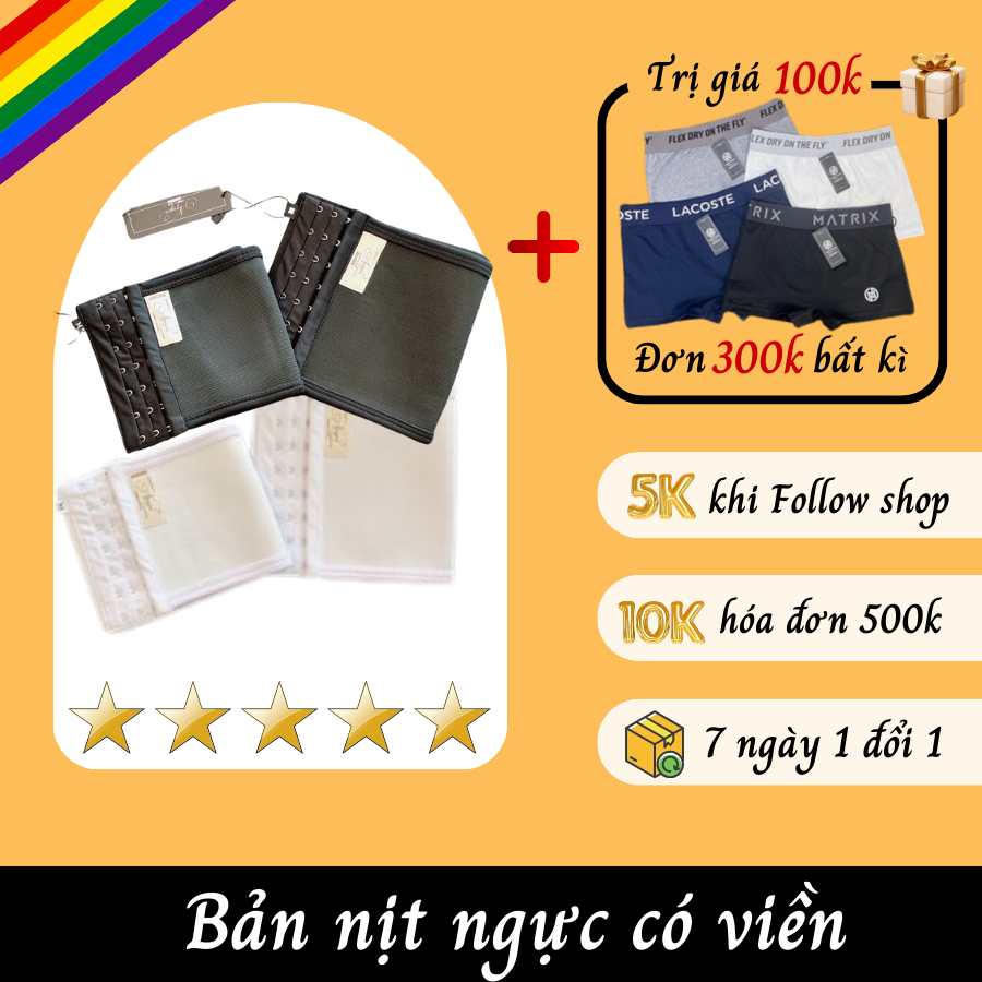 Bản Áo Bó Nịt Ngực Tomboy Ngang Gen Thun Có Viền Ống Thể Thao Định Hình Cố Định Vòng1 Làm Nhỏ Ngực Bigsize Nguyễn Nguyên