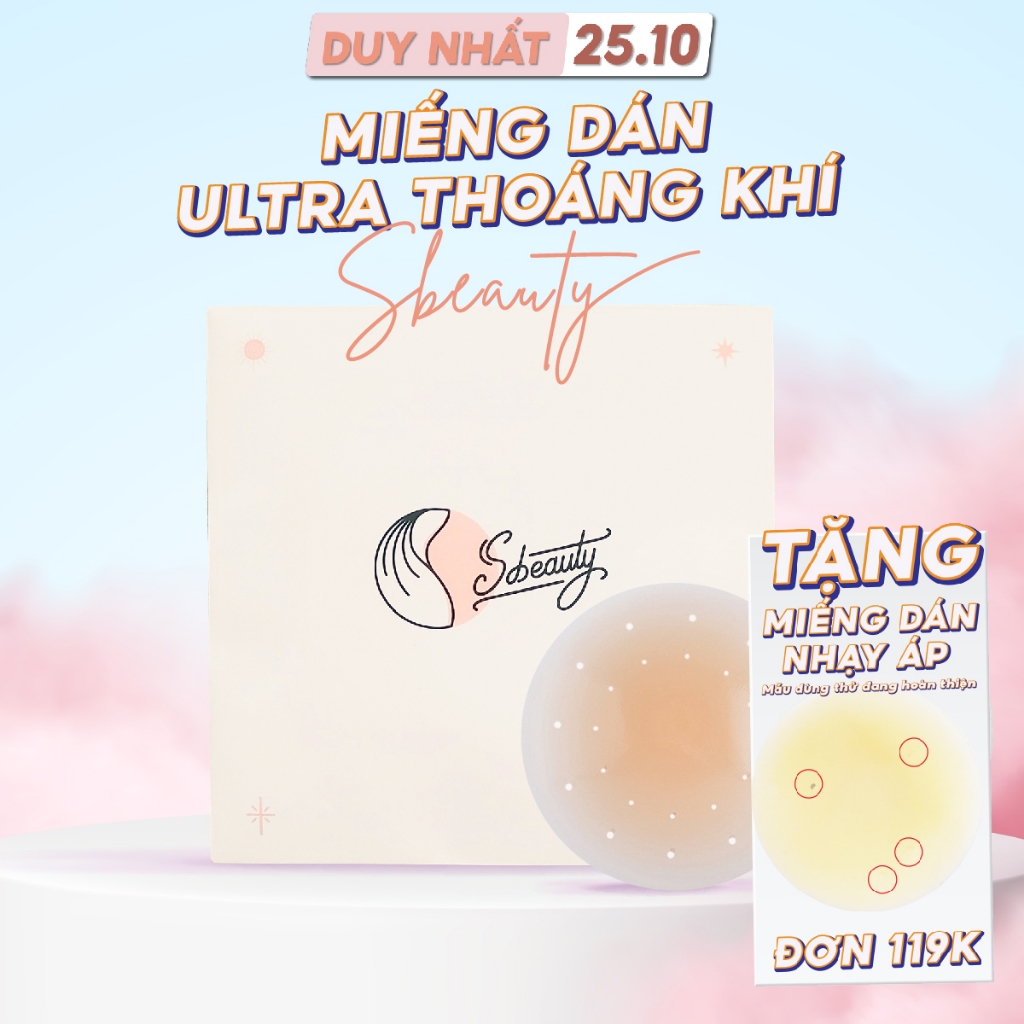 Miếng dán ngực silicon Ultra Thoáng Khí Sbeauty có keo siêu mỏng tạo cảm giác thoải mái sử dụng được nhiều lần