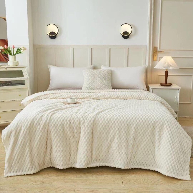 CHĂN - Amari Chăn Tuyết 2 lớp Nhung vân nổi size  2m2x2m3 hàng siêu đẹp nặng 1kg5
