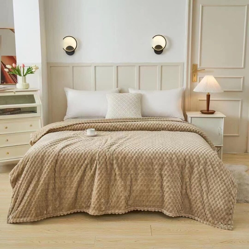 CHĂN - Amari Chăn Tuyết 2 lớp Nhung vân nổi size  2m2x2m3 hàng siêu đẹp nặng 1kg5