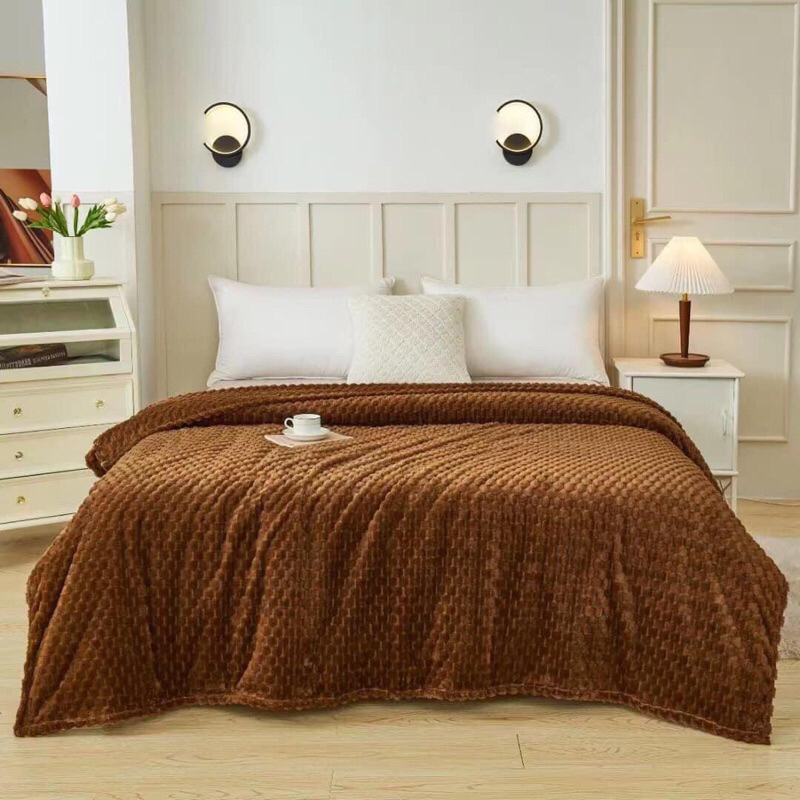 CHĂN - Amari Chăn Tuyết 2 lớp Nhung vân nổi size  2m2x2m3 hàng siêu đẹp nặng 1kg5