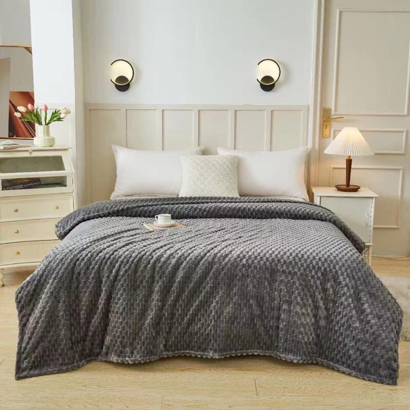 CHĂN - Amari Chăn Tuyết 2 lớp Nhung vân nổi size  2m2x2m3 hàng siêu đẹp nặng 1kg5