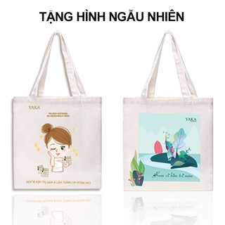 Túi vải Tote YAKA canvas đeo vai đi học đựng đồ đa năng
