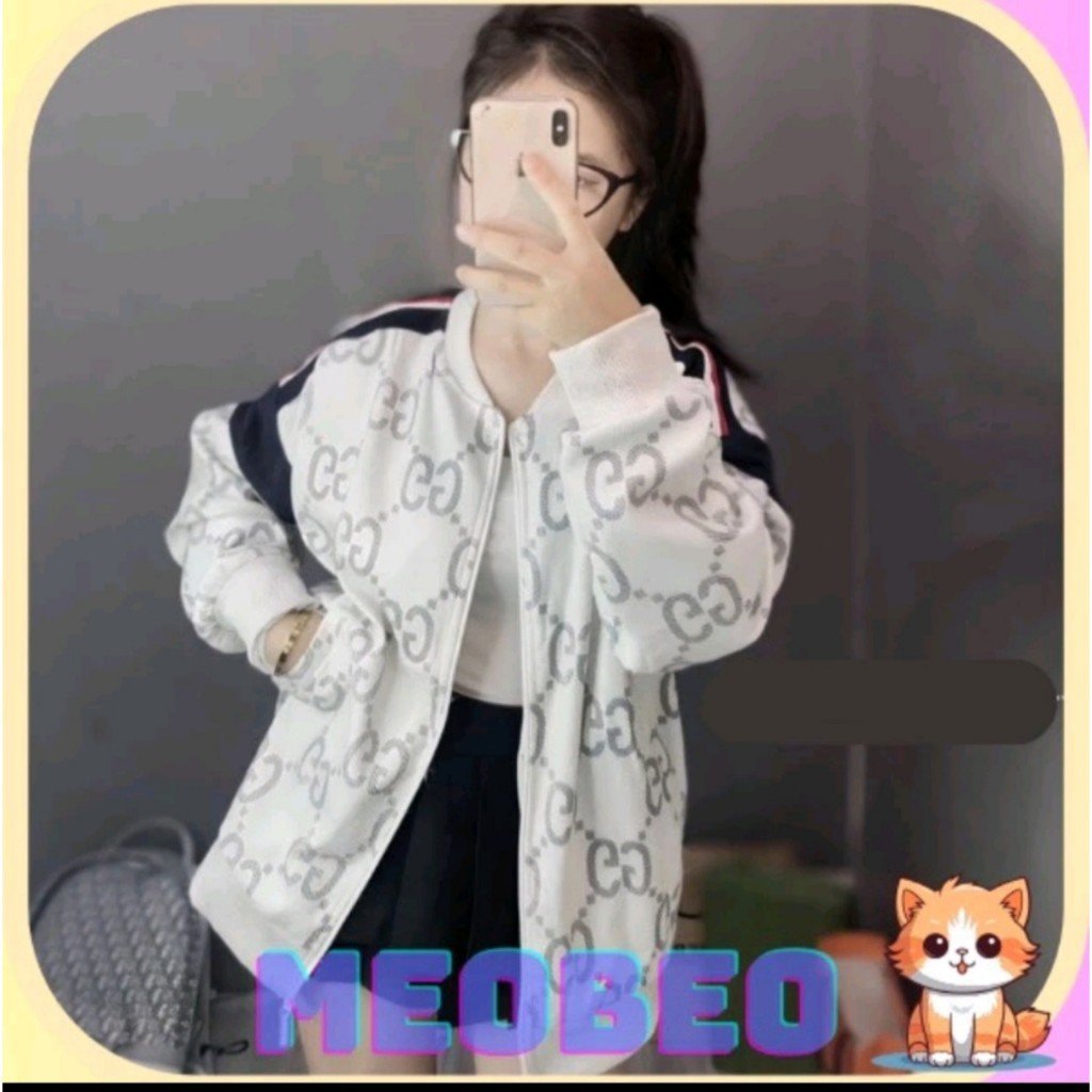 Áo khoác bomber nam nữ logo G.X in toàn thân phối tay mẫu hot.hn