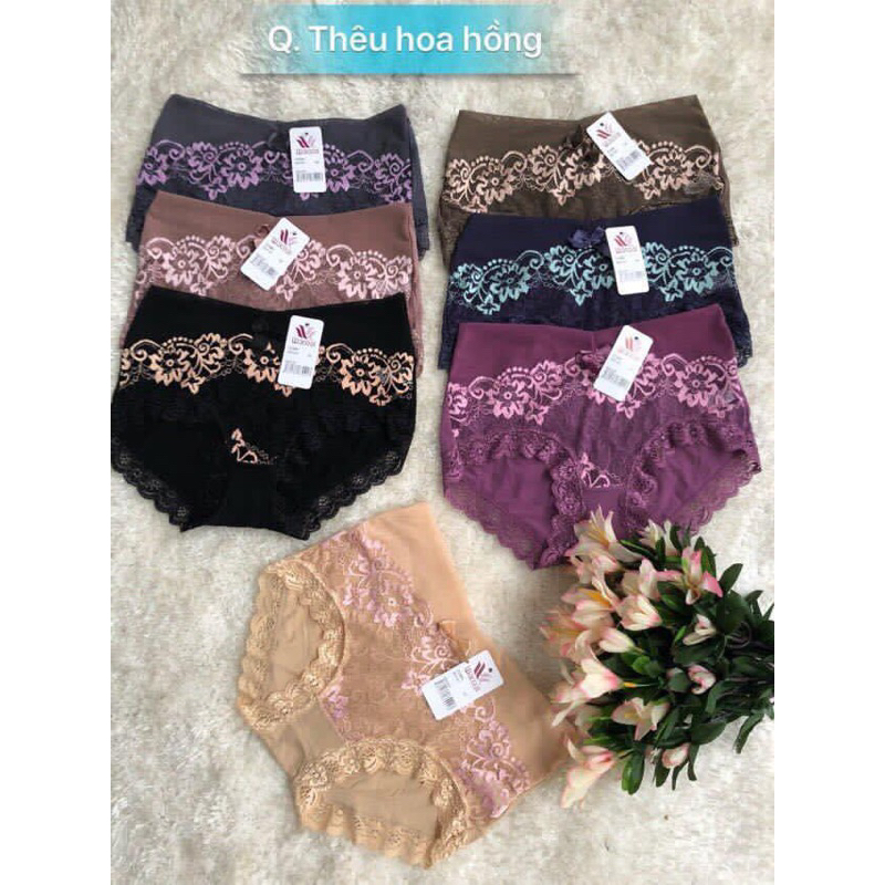Combo 5q lót thêu hoa hồng hàng đep