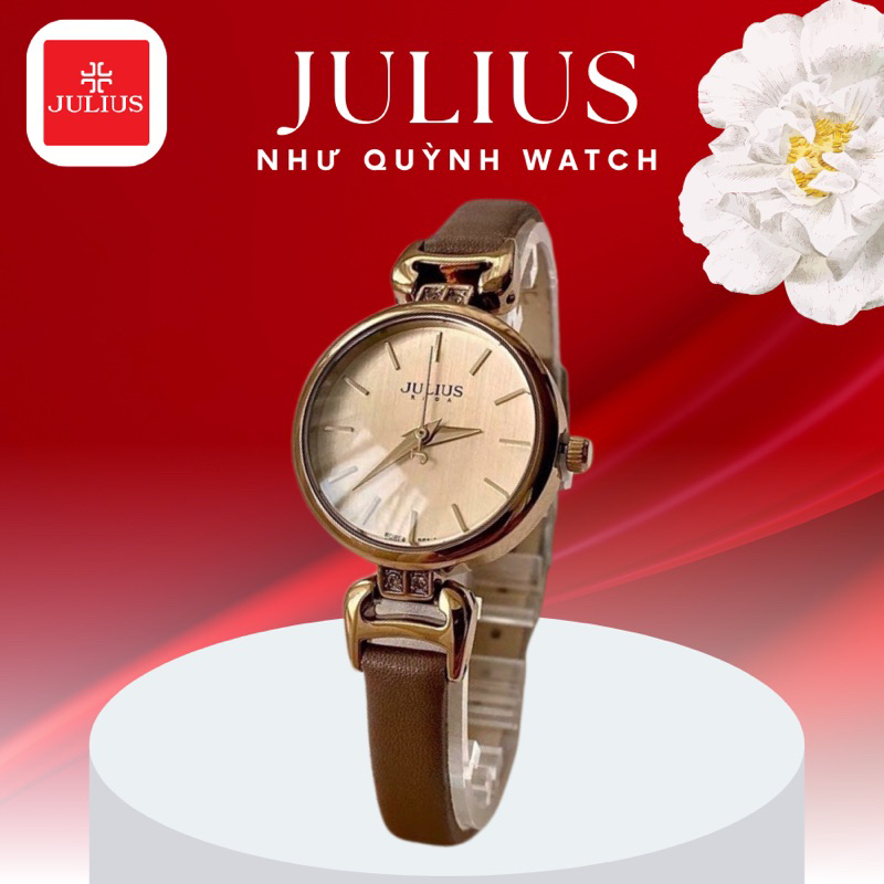 Đồng hồ nữ Julius Hàn Quốc Ja-925E dây da (Nâu)