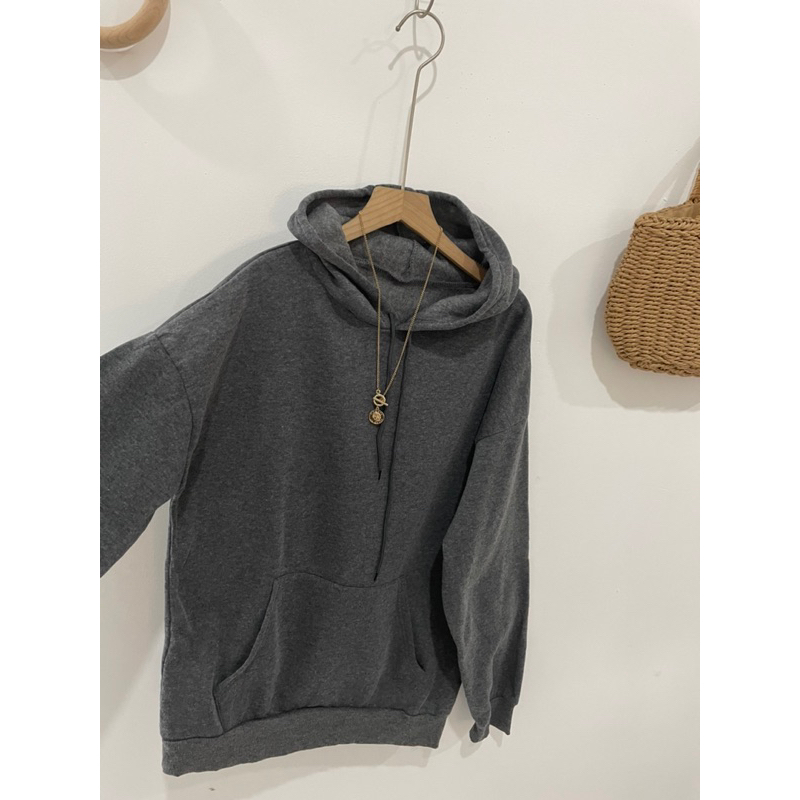 Áo hoodie xám mới ceng nam nữ đều mặc xinh