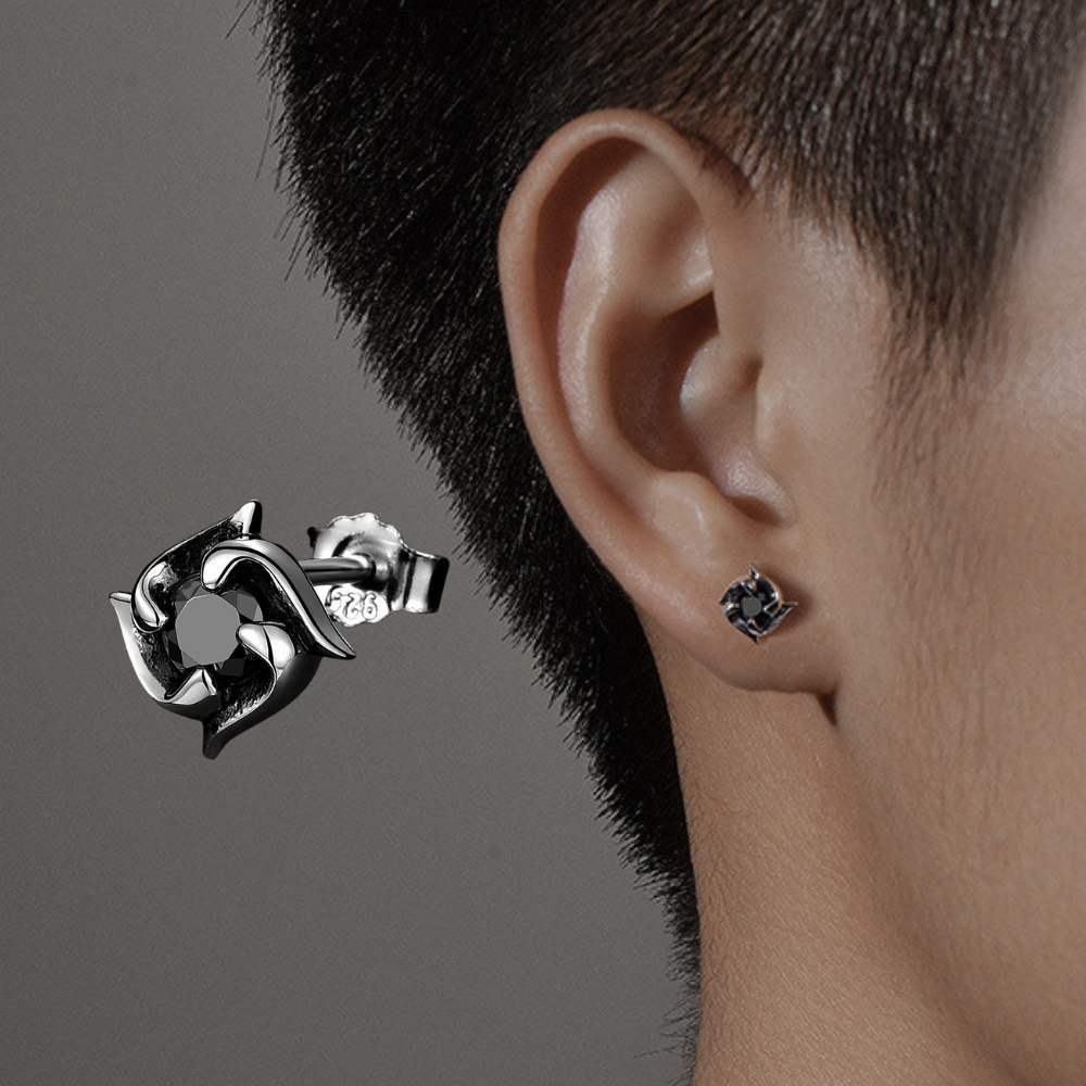 Khuyên tai nam nữ unisex đính đá nhiều mẫu, bông tai titan không gỉ thời trang Tavi Studio