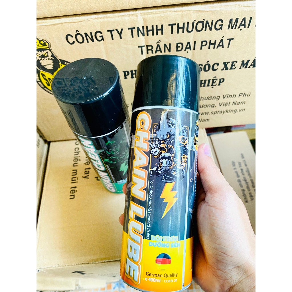 Combo vệ sinh sên, xích, bảo dưỡng, bôi trơn sên SPRAYKING dùng cho xe máy, xe mô tô sên phốt cao su sên vàng exciter