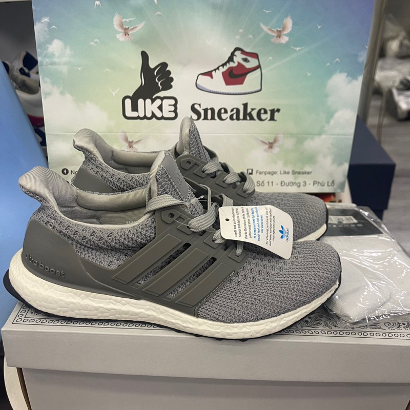Giày Thể Thao Ultra Boost 4.0 Xám Chuột Full Box Hàng Xịn Dành Cho Nam Nữ Tặng Kèm Tất + Hộp Bảo Vệ