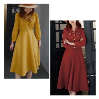 VÁY NHUNG CHÉO MỀM MỊN CÓ TÚI CỔ NƠ HOA SIÊU XINH SANG NHẸ NHÀNG ĐẦM CÔNG SỞ