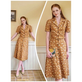 Set váy nhung tăm hoa mềm mịn sang chảnh nhẹ nhàng dễ mặc nữ tính