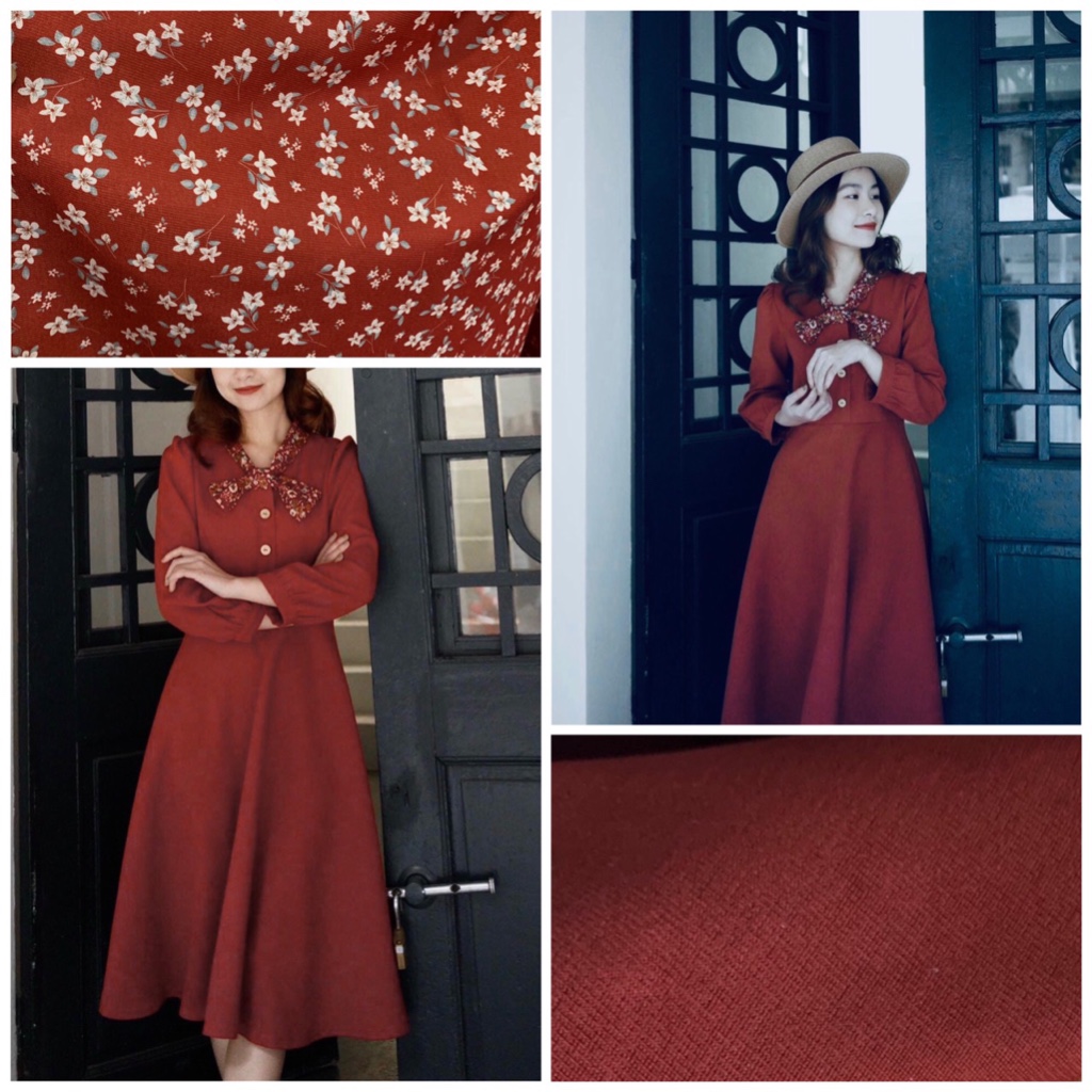 VÁY NHUNG CHÉO MỀM MỊN CÓ TÚI CỔ NƠ HOA SIÊU XINH SANG NHẸ NHÀNG ĐẦM CÔNG SỞ