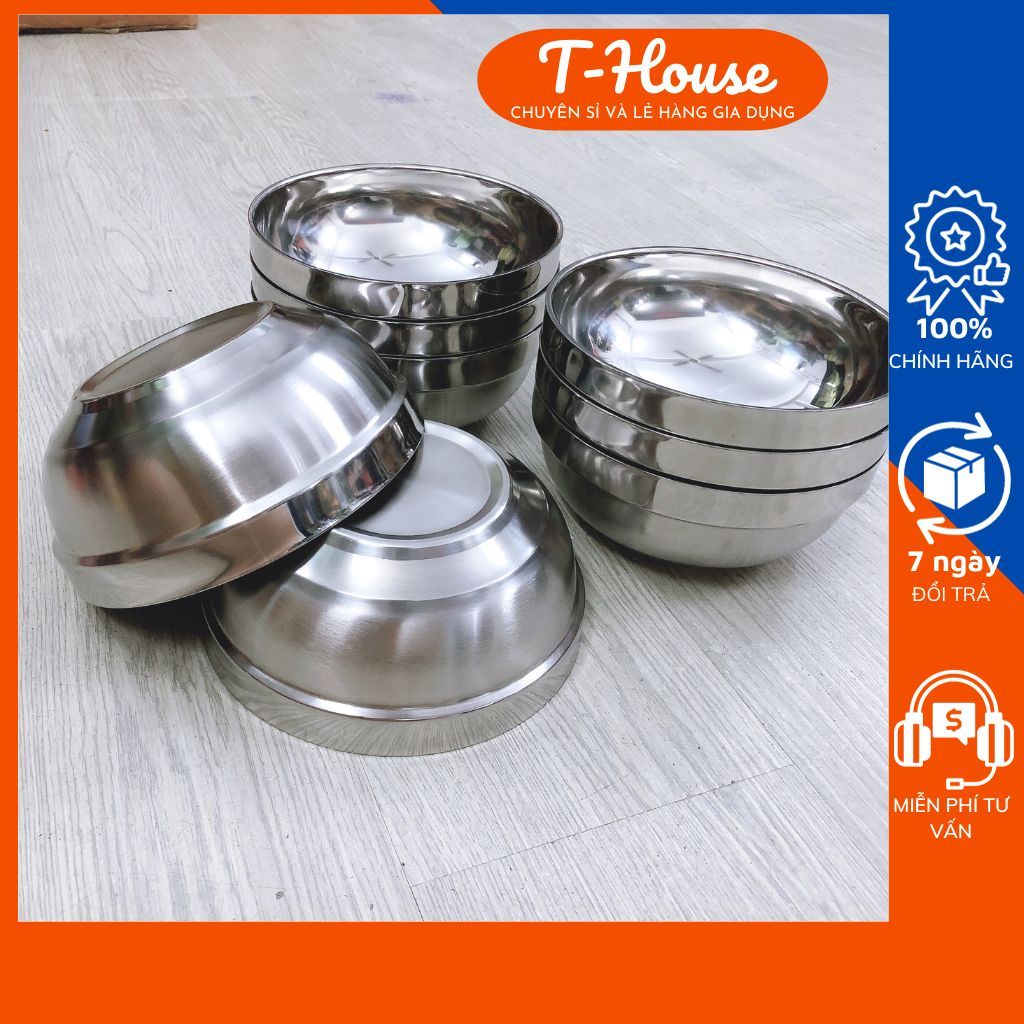Tô Inox CHERRY 2 Lớp Cách Nhiệt HÀN QUỐC,Chén inox, Bát Inox chống nóng Cao Cấp