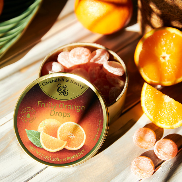 Kẹo Trái Cây Vị Cam Cavendish & Harvey Fruity Orange Hộp Thiếc 200g