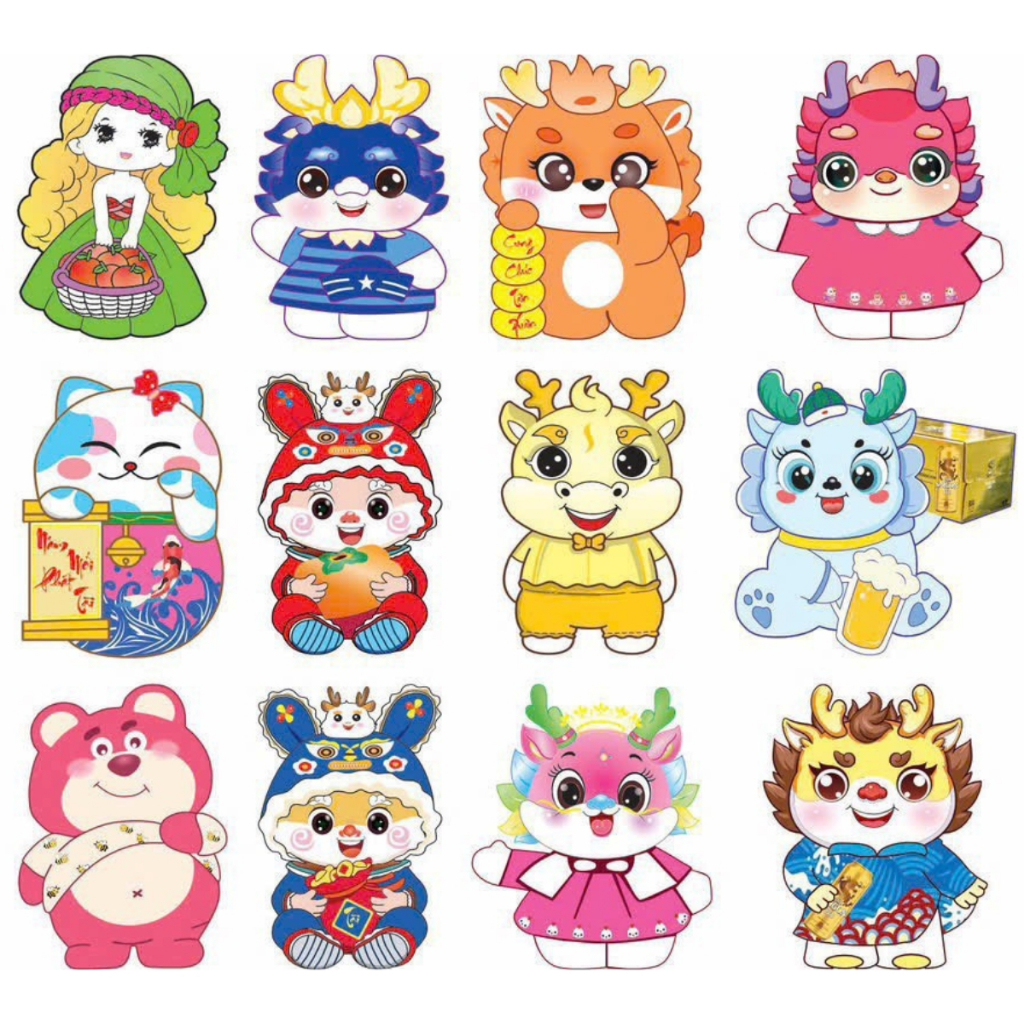 Combo 20 lì xì Chipi mẫu mới năm  Giáp Thìn 2024