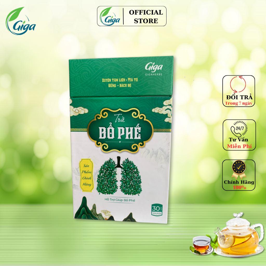 Trà túi lọc bổ phế Gigaherbs giúp thanh nhiệt, giảm ho hiệu quả - Hộp 30 túi lọc