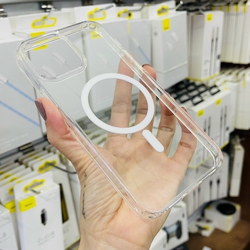 Ốp lưng iphone cao cấp có vòng tròn sạc không dây 15 pro max 14 13 12 11 plus