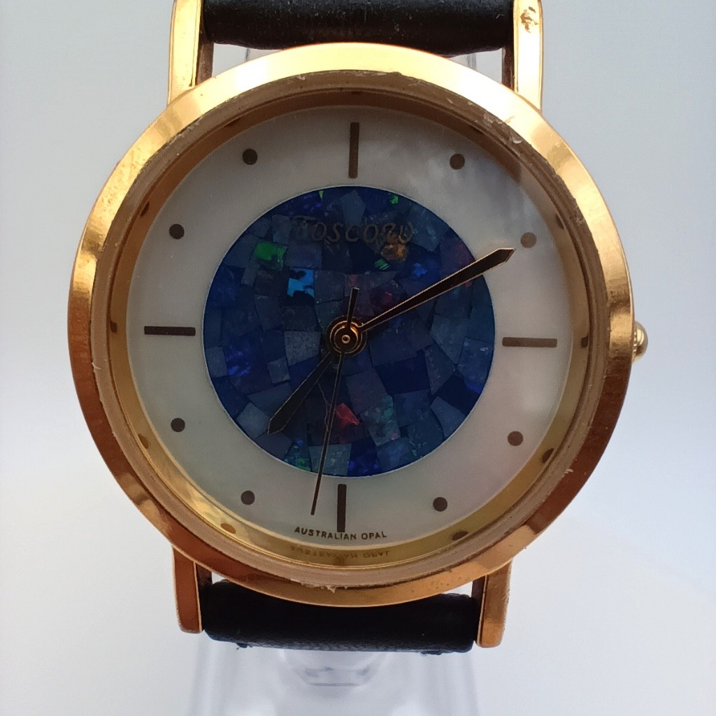 Đồng hồ nữ mặt đá Opal dây da màu đen size mặt 25mm hàng chính hàng chính hãng độ mới cao đã qua sử dụng