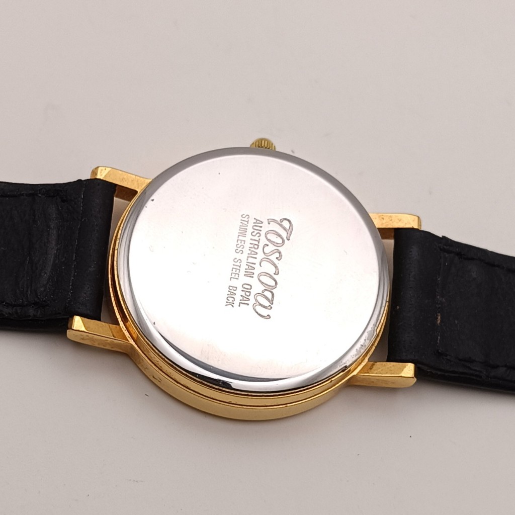 Đồng hồ nữ mặt đá Opal dây da màu đen size mặt 25mm hàng chính hàng chính hãng độ mới cao đã qua sử dụng