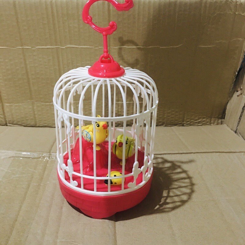 Đồ chơi trẻ em, đồ chơi lồng chim biết hót. Đồ chơi chạy bằng pin AA, có đèn led