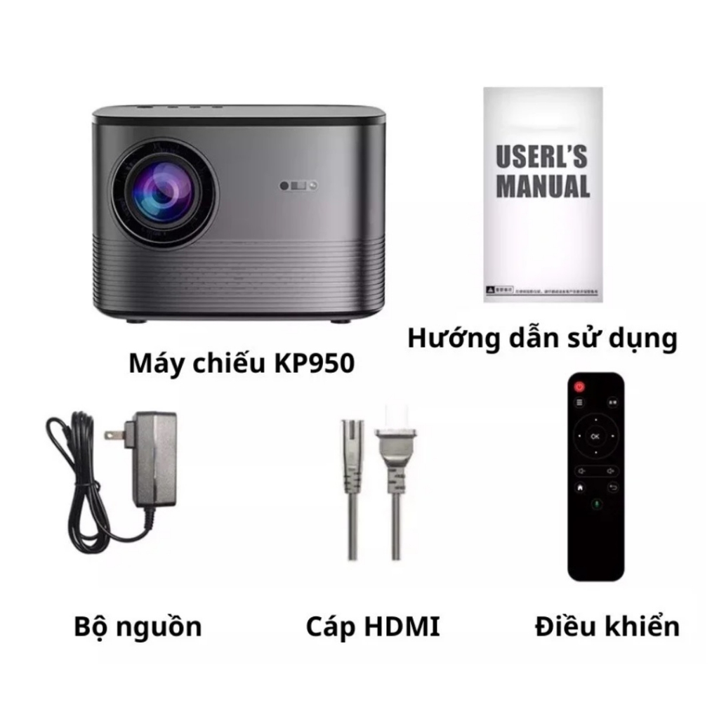 Máy chiếu mini KAW KP950 Pro, Kết Nối Điện Thoại, Full Hd-Bảo hành chính hãng