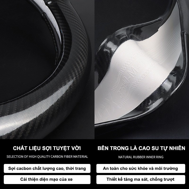 Bọc vô lăng carbon theo logo hãng xe