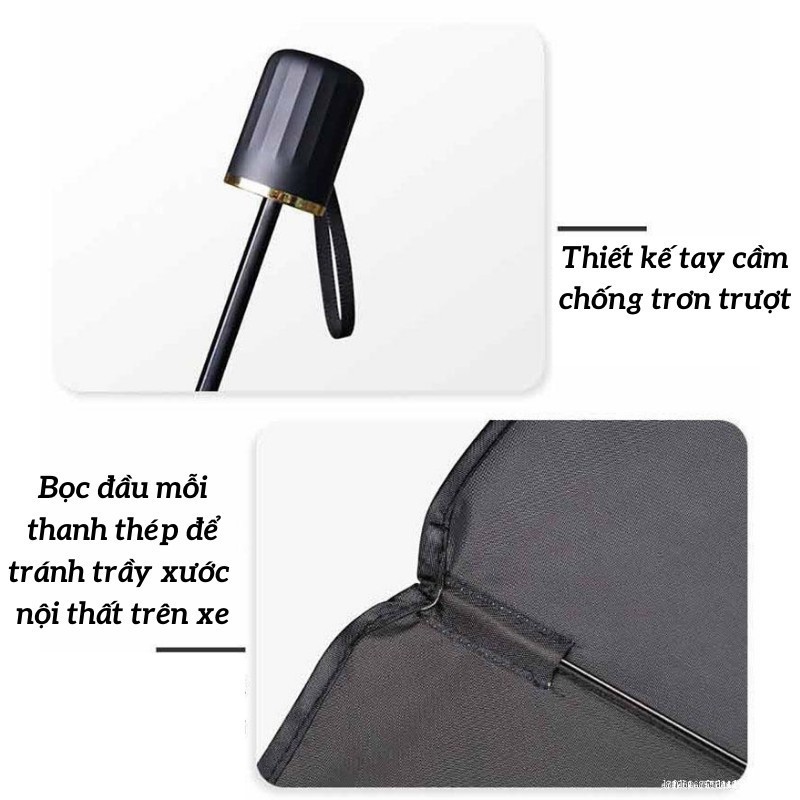 Ô Dù che nắng ô tô 4 5 7 chỗ, ô che ô tô vải dù cán kim loại cacbon chống tia uv