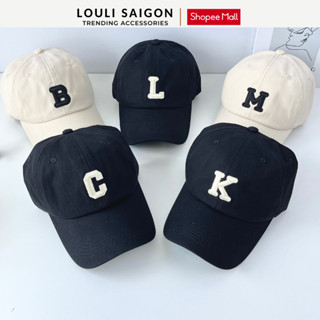 Mũ lưỡi trai LOULI SAIGON thêu nổi chữ cái tên từ A-Z form mềm, Nón kết chất vải kaki nam nữ M52