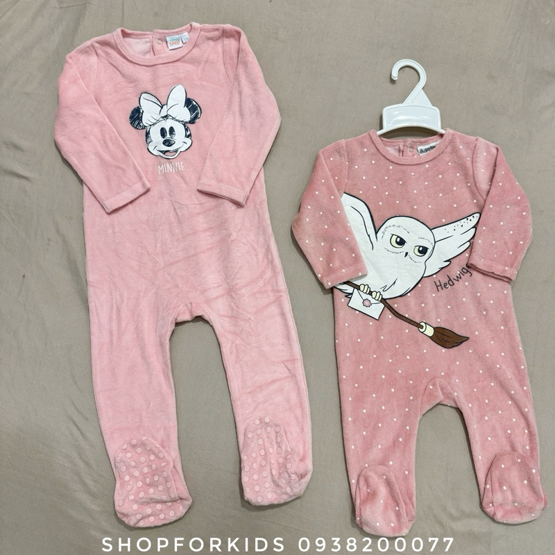 Body sleep nỉ nhung Dis.ney liền tất xuất dư xịn cho bé, chất nhung mềm siêu mướt