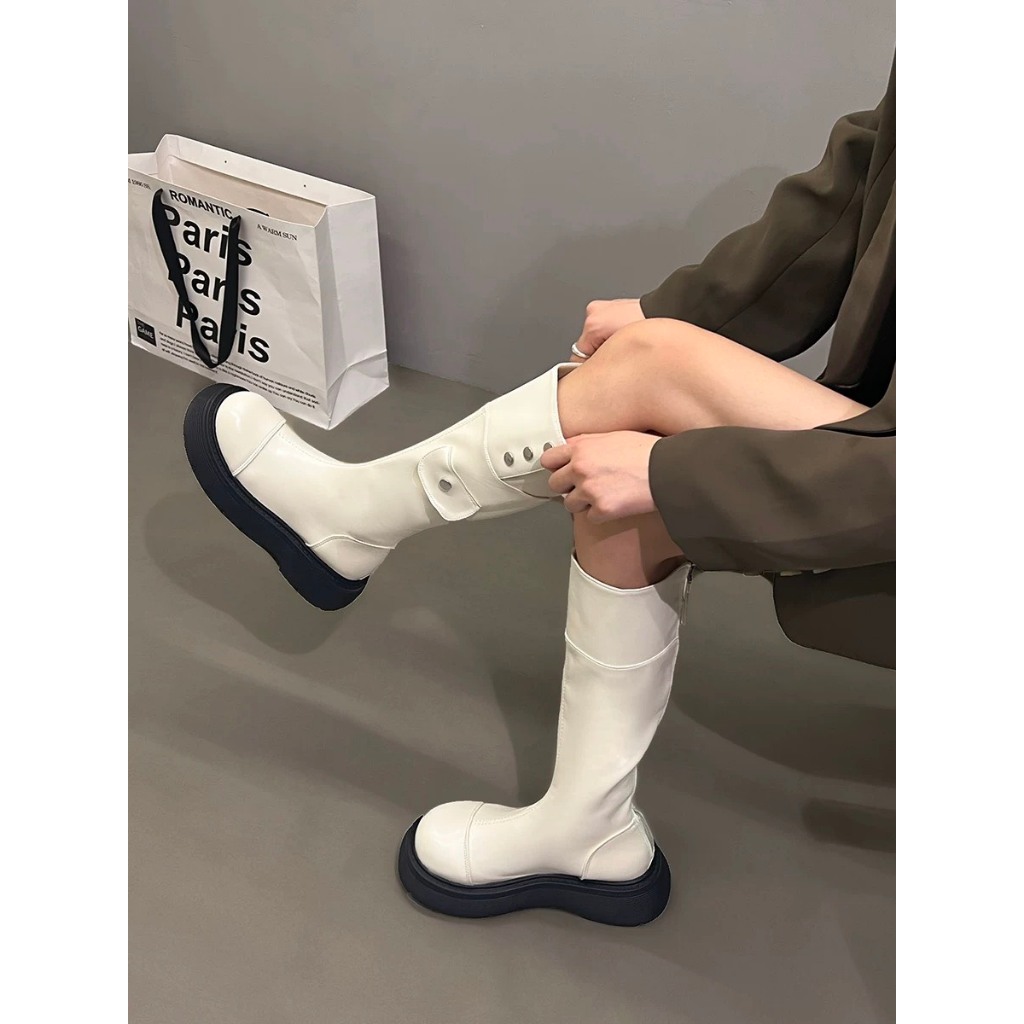 ORDER - Giày boost cao phối khuy cá tính dành cho nữ