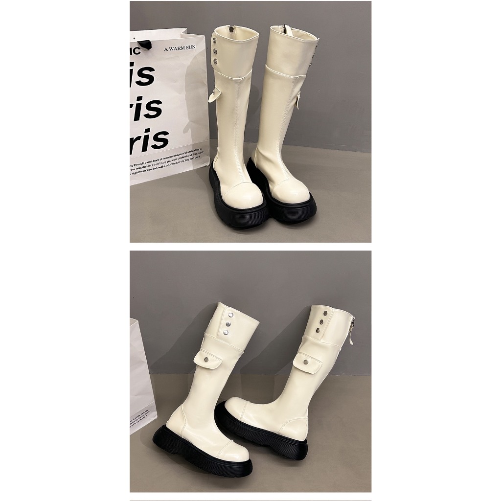 ORDER - Giày boost cao phối khuy cá tính dành cho nữ