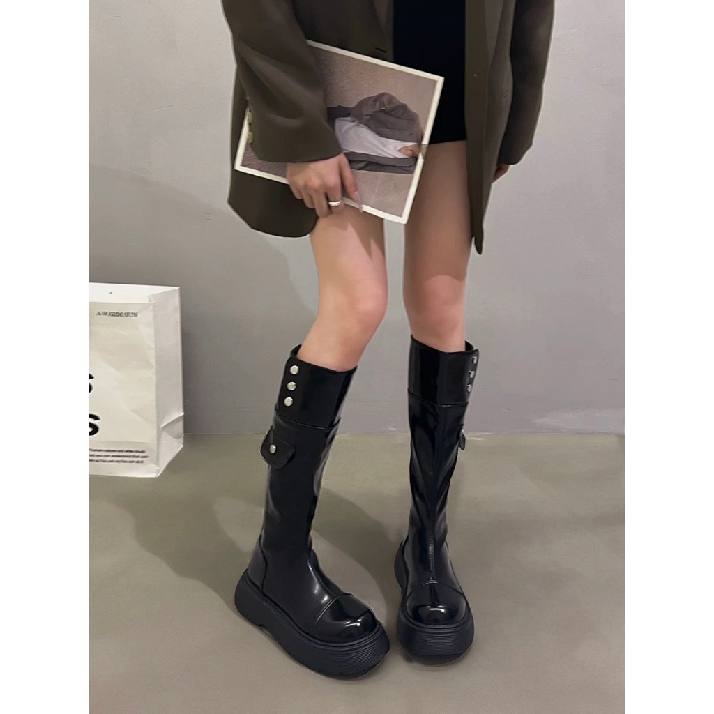 ORDER - Giày boost cao phối khuy cá tính dành cho nữ