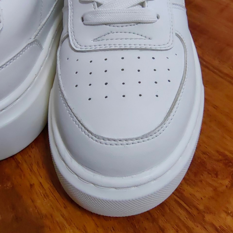 Giày thể thao da trắng ASHE, form Unisex danh cho nam, nữ - Sneaker all white tăng chiều cao 4cm