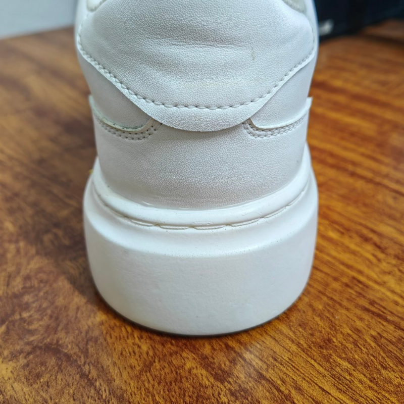 Giày thể thao da trắng ASHE, form Unisex danh cho nam, nữ - Sneaker all white tăng chiều cao 4cm