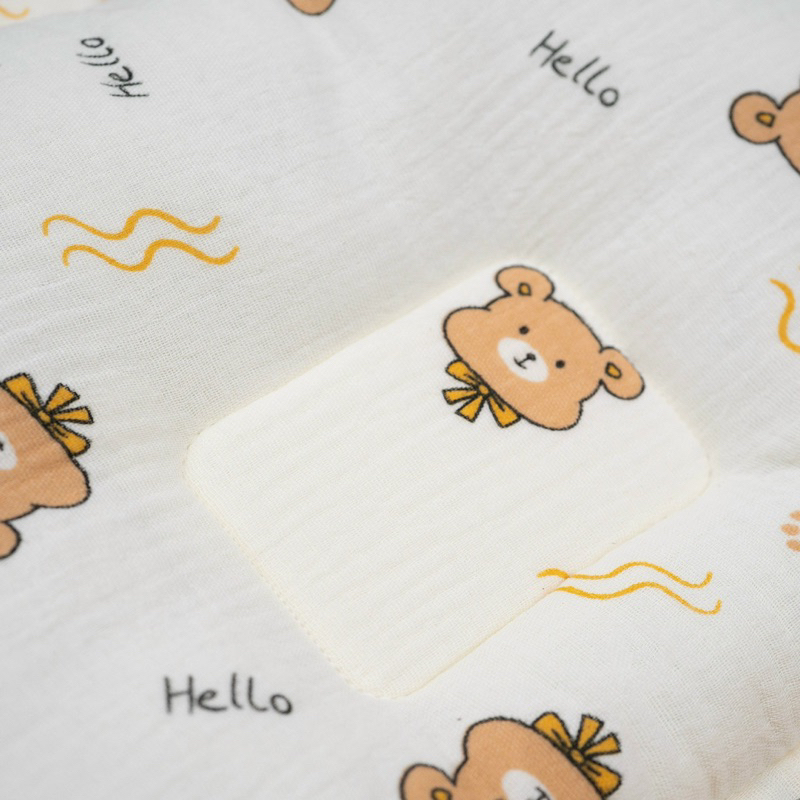 Gối xô Muslin Phối Hạt Đậu Vải Nhung Bi Mềm Mại, Êm Ái Cho Bé Từ Sơ Sinh Royal - Katydang