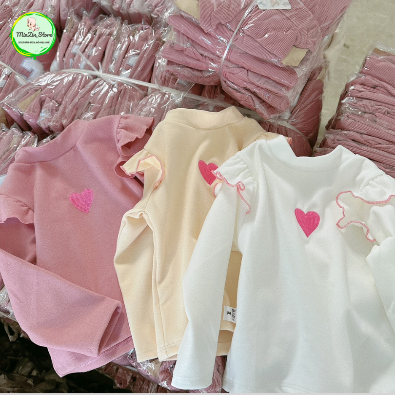 Áo giữ nhiệt cánh tiên, cổ cao cho bé gái 7-18kg
