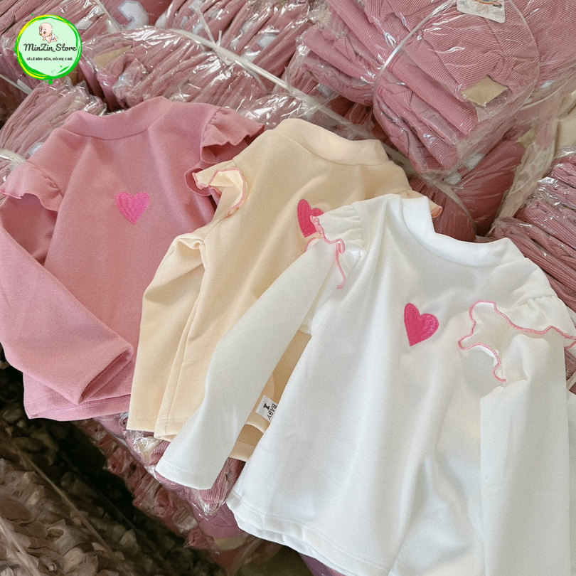 Áo giữ nhiệt cánh tiên, cổ cao cho bé gái 7-18kg