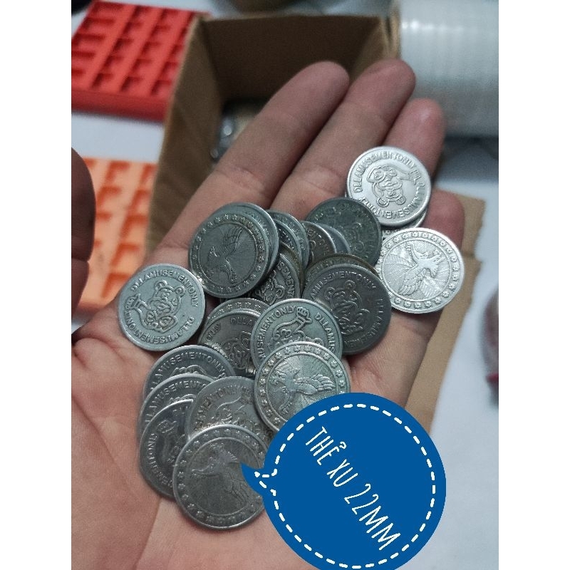 Thẻ xu máy game 22mm combo 50thẻ hình lộn xộn cũ đã qua sử dụng