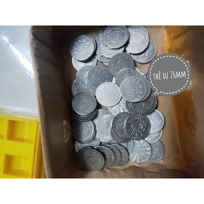 Thẻ xu máy game 26mm combo 10thẻ hình lộn xộn cũ đã sử dụng