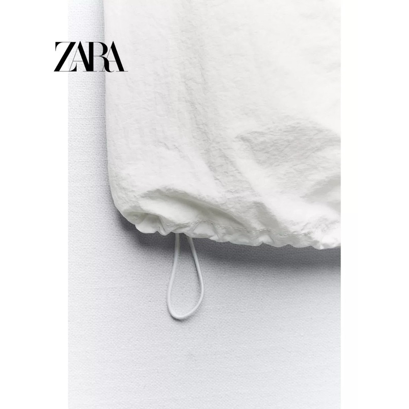 Morocco Zara Áo Khoác kí giả khôngTay Có Mũ + Chân Váy Lưng Cao