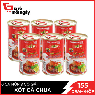 Combo 6 cá nục xốt cà 3 cô gái vị đậm đà hộp 155g