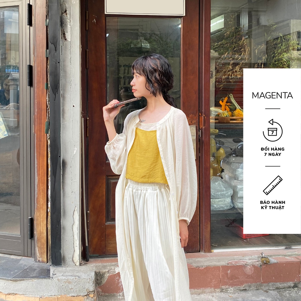 Áo hai dây Magenta Inori chất liệu tơ kẻ, nhẹ thoáng phù hợp cho mùa hè
