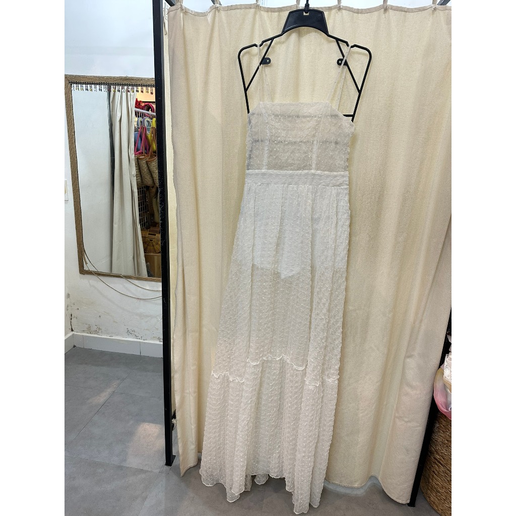 THANH LÝ  - Maxi 2 dây trắng vải bi