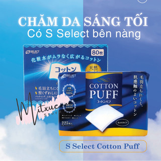 Bông tẩy trang s select 100% cotton nhật bản 225 miếng