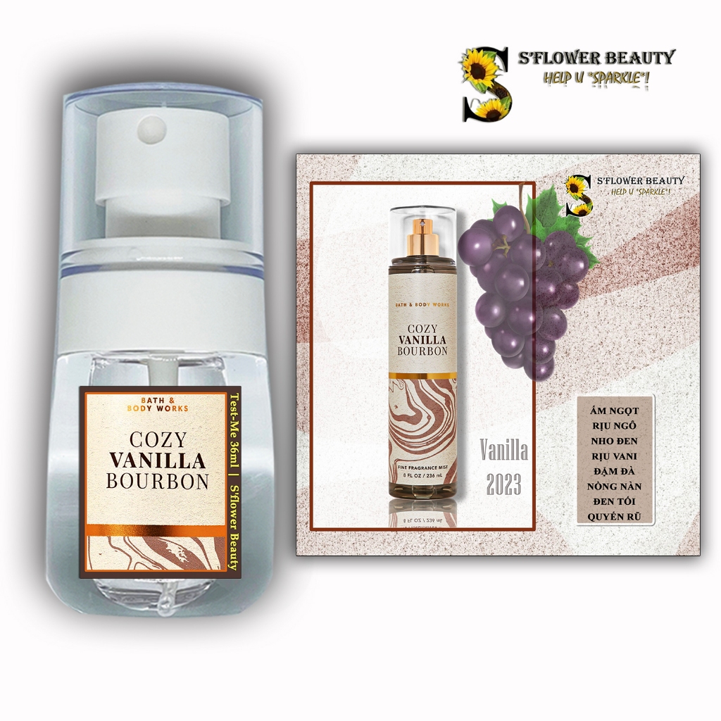 BST SOFT LIVING VANILLA | Xịt Thơm Nước Hoa Bath & Body Works Body Mist - Cozy Vanilla Bourbon | Fresh Vanilla Blossom