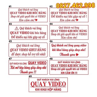 Dấu quay video khi mở hàng