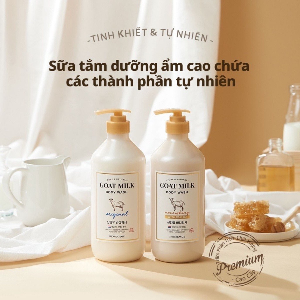 Mangtaybaby - Sữa tắm dê giảm mụn lưng Shower Mate Goat Milk hỗ trợ trắng da, giảm viê m lỗ chân lông, chống lão hoá