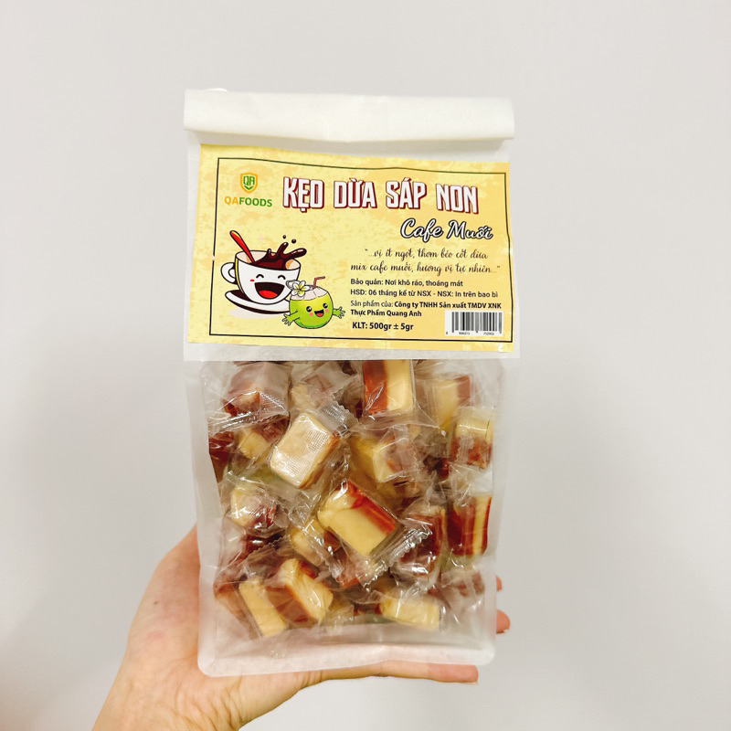 Kẹo Dừa Sáp Non Cafe Muối 500gr