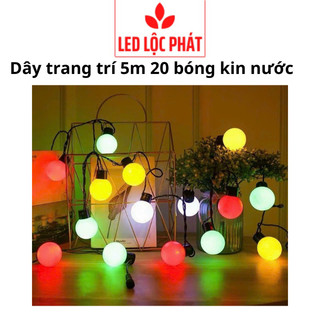 Dây đèn 5m 20 bóng trang trí neon tết, dây led chanh nhiều màu kín nước